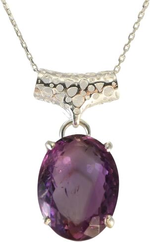 Echmeck مصنوع يدويًا من الفضة الإسترليني 925 بيضاوي أسود ورمادي هيماتيت 15 × 20 مم حجر صغير قلادة سلسلة 18 + 2 بوصة in Kuwait