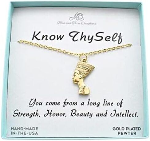 Nefertiti Necklace 24K Gold Plated Pewter Stainless Steel | Egypt God, Goddess Jewelry in Saudi Arabia