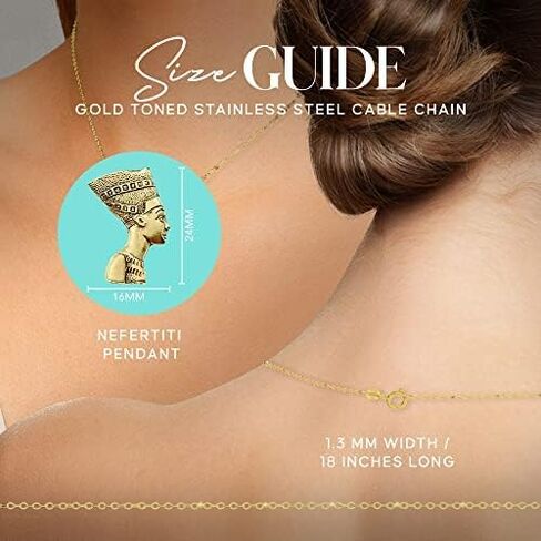 Nefertiti Necklace 24K Gold Plated Pewter Stainless Steel | Egypt God, Goddess Jewelry in Saudi Arabia
