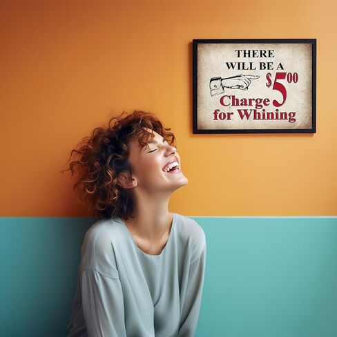$5 Charge For Whining - Funny Vintage Wall Art, Rustic Retro Sign Replica Wall Art Decor, Fun Wall Art Print Ideal For Home Decor, Office Decor, Bedroom Decor, or Living Room Decor Unframed - 8x10 in Saudi Arabia