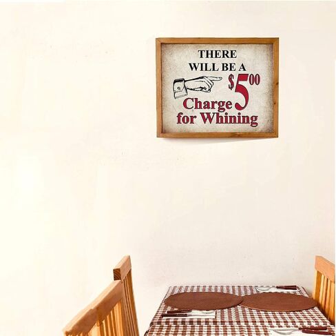 $5 Charge For Whining - Funny Vintage Wall Art, Rustic Retro Sign Replica Wall Art Decor, Fun Wall Art Print Ideal For Home Decor, Office Decor, Bedroom Decor, or Living Room Decor Unframed - 8x10 in Saudi Arabia