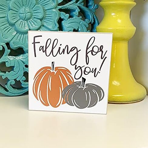 علامة Falling for You Fall Pumpkin - ديكور صينية بطبقات الخريف - ديكور صغير لرف الحصاد in Saudi Arabia