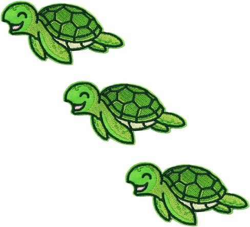 Set of 3 Sea Turtle Embroidered Iron On Patches in Saudi Arabia