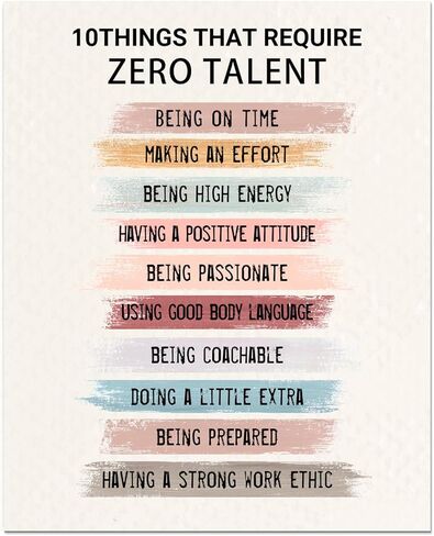 10 Things That Require Zero Talent, Boho Office Decor, Inspirational Wall Decor, Motivational Wall Decor, Home Office Decor, Boho Wall Decor for Bedroom,Kitchen, Living Room, Bathroom, 8x10"Unframed in Kuwait