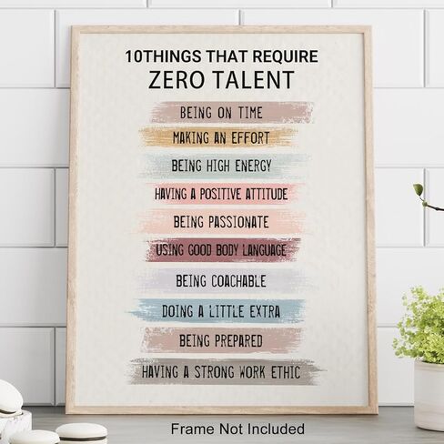 10 Things That Require Zero Talent, Boho Office Decor, Inspirational Wall Decor, Motivational Wall Decor, Home Office Decor, Boho Wall Decor for Bedroom,Kitchen, Living Room, Bathroom, 8x10"Unframed in Kuwait