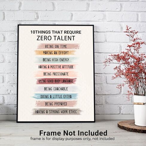 10 Things That Require Zero Talent, Boho Office Decor, Inspirational Wall Decor, Motivational Wall Decor, Home Office Decor, Boho Wall Decor for Bedroom,Kitchen, Living Room, Bathroom, 8x10"Unframed in Kuwait