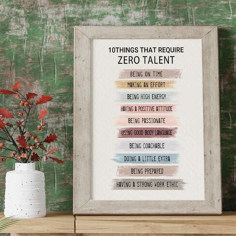 10 Things That Require Zero Talent, Boho Office Decor, Inspirational Wall Decor, Motivational Wall Decor, Home Office Decor, Boho Wall Decor for Bedroom,Kitchen, Living Room, Bathroom, 8x10"Unframed in Kuwait