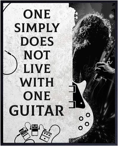 Guitar Wall Art Decor - Unique Gift for Men, Teens, Musicians, Electric, Acoustic or Bass Players, Music Fans, Guitarists - Home Decor for Living Room, Bedroom, Studio - 8x10 UNFRAMED Poster Print in Saudi Arabia