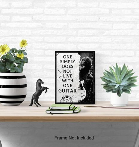 Guitar Wall Art Decor - Unique Gift for Men, Teens, Musicians, Electric, Acoustic or Bass Players, Music Fans, Guitarists - Home Decor for Living Room, Bedroom, Studio - 8x10 UNFRAMED Poster Print in Saudi Arabia
