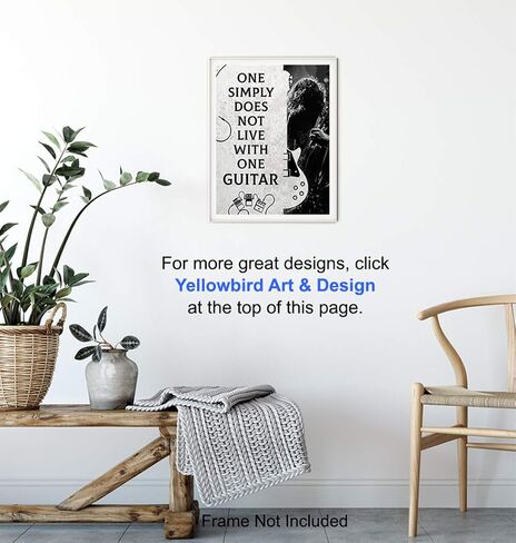 Guitar Wall Art Decor - Unique Gift for Men, Teens, Musicians, Electric, Acoustic or Bass Players, Music Fans, Guitarists - Home Decor for Living Room, Bedroom, Studio - 8x10 UNFRAMED Poster Print in Saudi Arabia