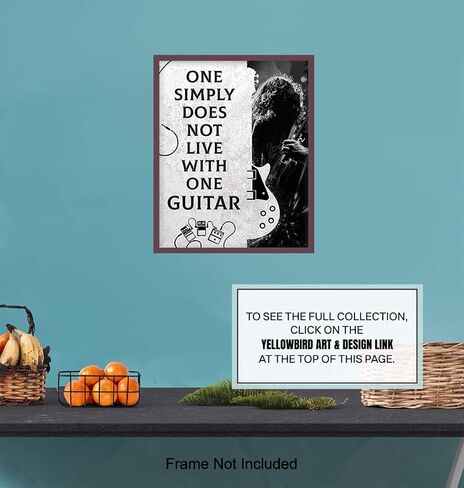 Guitar Wall Art Decor - Unique Gift for Men, Teens, Musicians, Electric, Acoustic or Bass Players, Music Fans, Guitarists - Home Decor for Living Room, Bedroom, Studio - 8x10 UNFRAMED Poster Print in Saudi Arabia