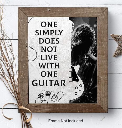 Guitar Wall Art Decor - Unique Gift for Men, Teens, Musicians, Electric, Acoustic or Bass Players, Music Fans, Guitarists - Home Decor for Living Room, Bedroom, Studio - 8x10 UNFRAMED Poster Print in Saudi Arabia