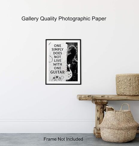 Guitar Wall Art Decor - Unique Gift for Men, Teens, Musicians, Electric, Acoustic or Bass Players, Music Fans, Guitarists - Home Decor for Living Room, Bedroom, Studio - 8x10 UNFRAMED Poster Print in Saudi Arabia