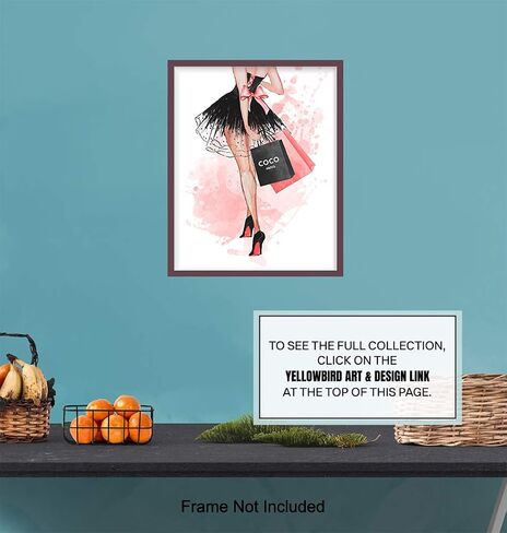 Glam Fashion Wall Art & Decor - صورة حائط Glamour Woman - تصميم عصري للغاية - ديكور حائط مصمم أزياء - طباعة ملصق لتزيين الحائط باللون الوردي - هدايا فاخرة للنساء والمراهقين والفتيات - تصميم الأزياء in Saudi Arabia
