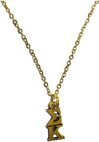 Gold Sigma Kappa SK/EK Sorority Lavaliere Necklace, 18 inch chain in Saudi Arabia