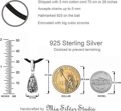 925 Sterling Silver Christian Necklace for Women - Virgin Mary and Jesus Pendant Necklace - Open Filigree Prayer Box Locket Charm - Unique Handmade Religious Jewelry - Mother's Day Gifts in Saudi Arabia