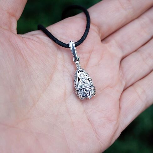 925 Sterling Silver Christian Necklace for Women - Virgin Mary and Jesus Pendant Necklace - Open Filigree Prayer Box Locket Charm - Unique Handmade Religious Jewelry - Mother's Day Gifts in Saudi Arabia