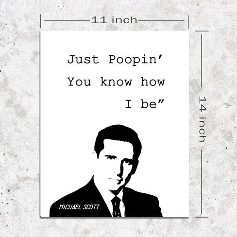 Just Popin You Know How I Be، ملصق مايكل سكوت، حمام الضيوف وفن جدار المكتب، ديكور فريد للحمام، حمام الضيوف، غرفة المسحوق، غرفة الراحة غير مؤطرة (8 × 10 بوصة) in Kuwait