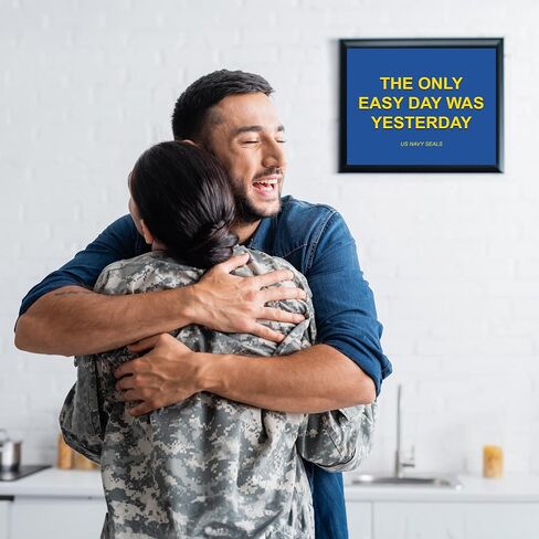 اليوم السهل الوحيد كان بالأمس - ملصق فني جداري وطني، ديكور الحائط هذا على شكل أختام بحرية هو فن ملهم مثالي لديكور المنزل، أو ديكور غرفة النوم، أو ديكور غرفة الكهف للرجال أو الرابع من يوليو، غير مؤطر - 10x8 in Saudi Arabia