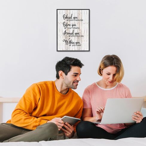 خلف قبل أن بداخلك - ديكور حائط ملهم، نمط خشبي متعثر، طباعة جدارية تحفيزية من الكتاب المقدس لديكور غرفة المعيشة، ديكور المنزل، ديكور المكتب، ديكور الكنيسة أو الغرفة، غير مؤطر - 8x10 in Kuwait