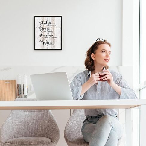 خلف قبل أن بداخلك - ديكور حائط ملهم، نمط خشبي متعثر، طباعة جدارية تحفيزية من الكتاب المقدس لديكور غرفة المعيشة، ديكور المنزل، ديكور المكتب، ديكور الكنيسة أو الغرفة، غير مؤطر - 8x10 in Kuwait