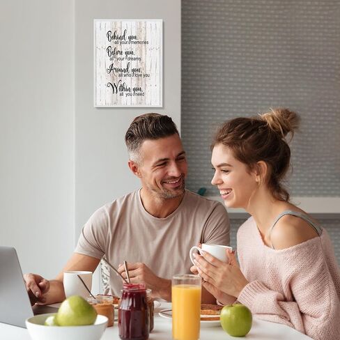 خلف قبل أن بداخلك - ديكور حائط ملهم، نمط خشبي متعثر، طباعة جدارية تحفيزية من الكتاب المقدس لديكور غرفة المعيشة، ديكور المنزل، ديكور المكتب، ديكور الكنيسة أو الغرفة، غير مؤطر - 8x10 in Kuwait