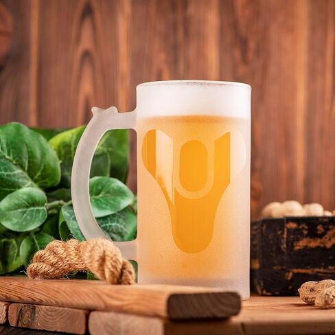 كوب بيرة زجاجي من Tricorn Sandblasted، 17 أونصة، زجاج مجمد، هدية له، هدايا للاعبين، زجاج كوب بيرة شخصي، هدية لرفقاء العريس، أفكار هدايا للرجال، هدية للأب in Kuwait