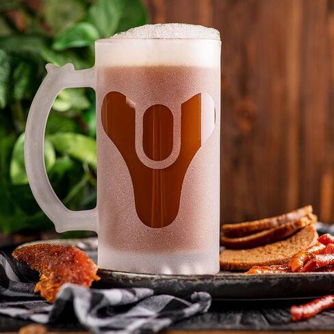 كوب بيرة زجاجي من Tricorn Sandblasted، 17 أونصة، زجاج مجمد، هدية له، هدايا للاعبين، زجاج كوب بيرة شخصي، هدية لرفقاء العريس، أفكار هدايا للرجال، هدية للأب in Kuwait