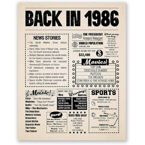 8x10 1986 Birthday Gift // Back in 1986 Newspaper Poster // 37th Birthday Gift // 37th Party Decoration // 37th Birthday Sign // Born in 1986 Print (8x10, Newspaper, 1986) in Saudi Arabia