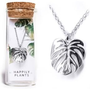 Monstera Deliciosa Necklace Charm, 18K Gold Plated, Plant Mom Gifts, Plant Lover GIfts