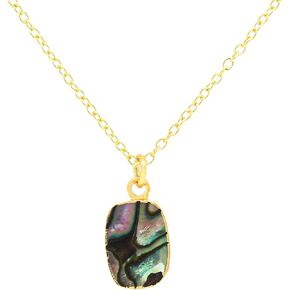 Gempires Abalone Shell Necklace, Pear Pendant Necklace for Women, Dainty Crystal Necklace, 18 inch Adjustable Chain (Medium Pear)