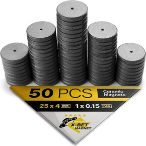 Ferrite Ring Magnets with Holes - 1.2 Inch (31mm) Round Disc Donut Magnets - Circle Hole Magnets - Perfect Ceramic Circular Magnets for Crafts and DIY in Kuwait