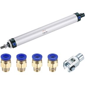 MECCANIXITY Pneumatic Air Cylinder Double Action MAL25X75 25mm Bore 75mm Stroke with Y Connector and 4Pcs Quick Fitting Set in Saudi Arabia