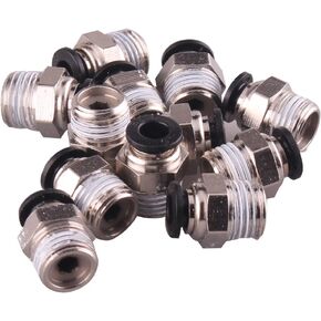1/8" PT Male Thread 4mm Push in Joint Pneumatic Connector Quick Fittings 12 Pcs Ted Lele (4mm 1/8)