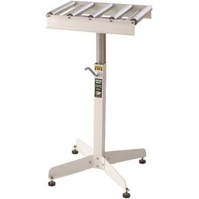 Adjustable Roller Table Stand HTC HRT-10 Super Duty Conveyor Feed Stand With 5 Ball Bearing Rollers , White