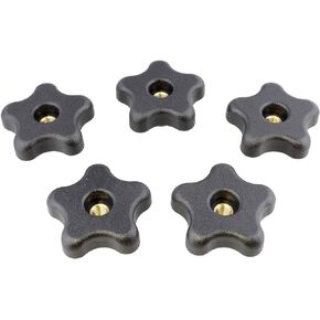 DCT 5 Star Knobs 5-Pack 1/4in-20 Internal Threaded Knob Clamping Knob Jig Knobs – T Knob Plastic Knobs, Threaded Knobs