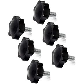 SPEEDWOX 6 Pcs Clamping Screw Knob M8 x 16 Plum Hex Shaped Hand Knobs Knurled Thumb Screw Handle Clamping Knob Male Thread Metric Thread in Kuwait