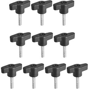Clamping Knob Handle for Lathes Mechanical Equipment Instruments and Industrial Equipment Screw Knobs Handle Threaded T-Shape M5 x 25mm 10pcs