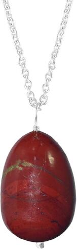 Natural Clear Quartz Gemstone Egg Necklace Pendant For Women, Handmade Pendant Gifts For Her Anniversary, Crystal Jewelry 18 Inch (Clear Quartz) in Saudi Arabia