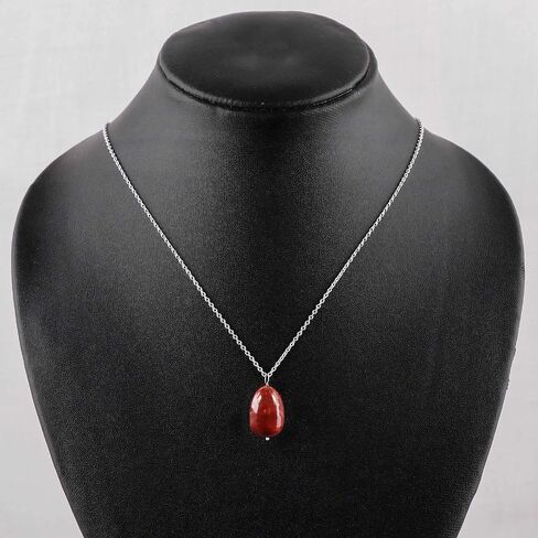 Natural Clear Quartz Gemstone Egg Necklace Pendant For Women, Handmade Pendant Gifts For Her Anniversary, Crystal Jewelry 18 Inch (Clear Quartz) in Saudi Arabia