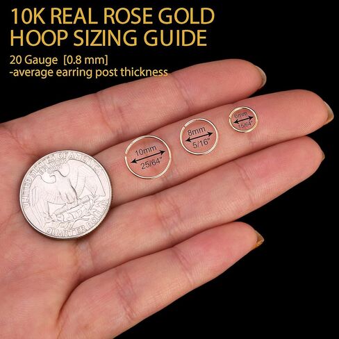 10K الذهب الأصفر الحقيقي 20 جرام الأنف هوب الدائري هيئة ثقب المجوهرات (قطر 10 مم 25/64 بوصة) in Kuwait