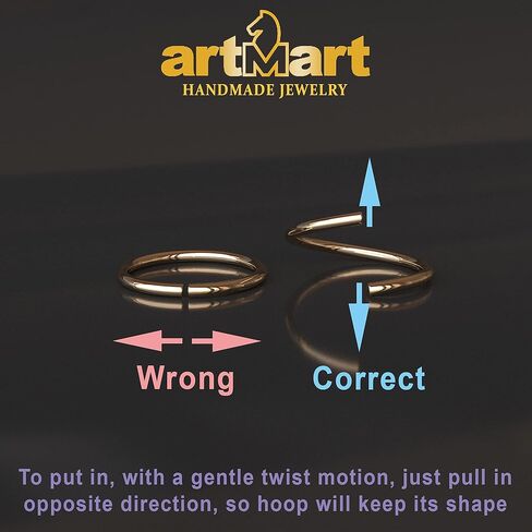 10K الذهب الأصفر الحقيقي 20 جرام الأنف هوب الدائري هيئة ثقب المجوهرات (قطر 10 مم 25/64 بوصة) in Kuwait