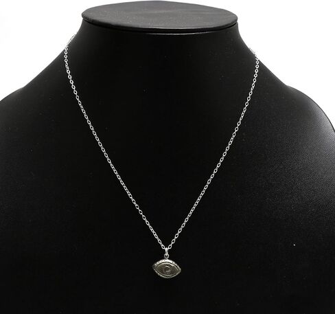 Natural Lapis Lazuli Evil Eye Necklace, Handmade Jewelry With 16 + 2 Inch 925 Sterling Silver Adjustable Chain (lapis-lazuli) in Saudi Arabia