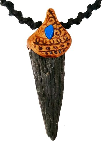 Crystal Natural Gemstone Necklace with Stone Pendant - Amulet for Protection & Chakra Healing, Handmade Jewelry with Gift Bag, Black Macrame Cord, By Smoky Quartz (Agate Slice Pink) in Kuwait