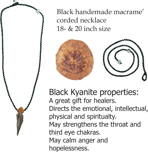 Crystal Natural Gemstone Necklace with Stone Pendant - Amulet for Protection & Chakra Healing, Handmade Jewelry with Gift Bag, Black Macrame Cord, By Smoky Quartz (Agate Slice Pink) in Kuwait