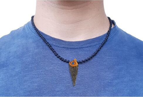 Crystal Natural Gemstone Necklace with Stone Pendant - Amulet for Protection & Chakra Healing, Handmade Jewelry with Gift Bag, Black Macrame Cord, By Smoky Quartz (Agate Slice Pink) in Kuwait