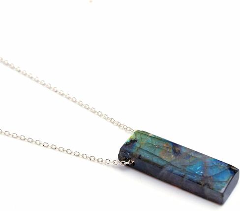 Gempires Natural Raw Golden Obsidian Polished Slice Natural Crystals Pendant Necklace, Energy Healing Crystals, Birthday, Gift for Her, Gemstone Jewelry 18 inch AAA+ Quality (Golden Obsidian) in Saudi Arabia