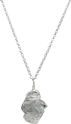 Raw Crystal Necklace, Herkimer Diamond Rough Stone Necklace, Dainty Stone Pendant, Healing Crystals Healing Stone Pendant for Beauty, Love and Positive Energy, Jewelry Gift in Saudi Arabia