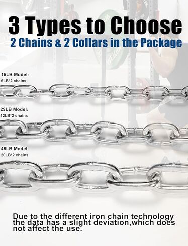 زوج سلاسل رفع الأثقال من فيتارك، سلاسل رفع الأثقال مع الياقات والأشرطة، تدريب القوة على رفع الأثقال، سلاسل رفع الأثقال للمقاومة، سلاسل تمرين فولاذية in Kuwait