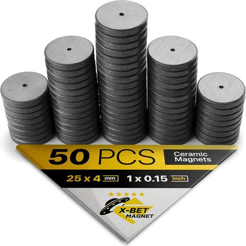 Ferrite Ring Magnets with Holes - 1.2 Inch (31mm) Round Disc Donut Magnets - Circle Hole Magnets - Perfect Ceramic Circular Magnets for Crafts and DIY in Kuwait